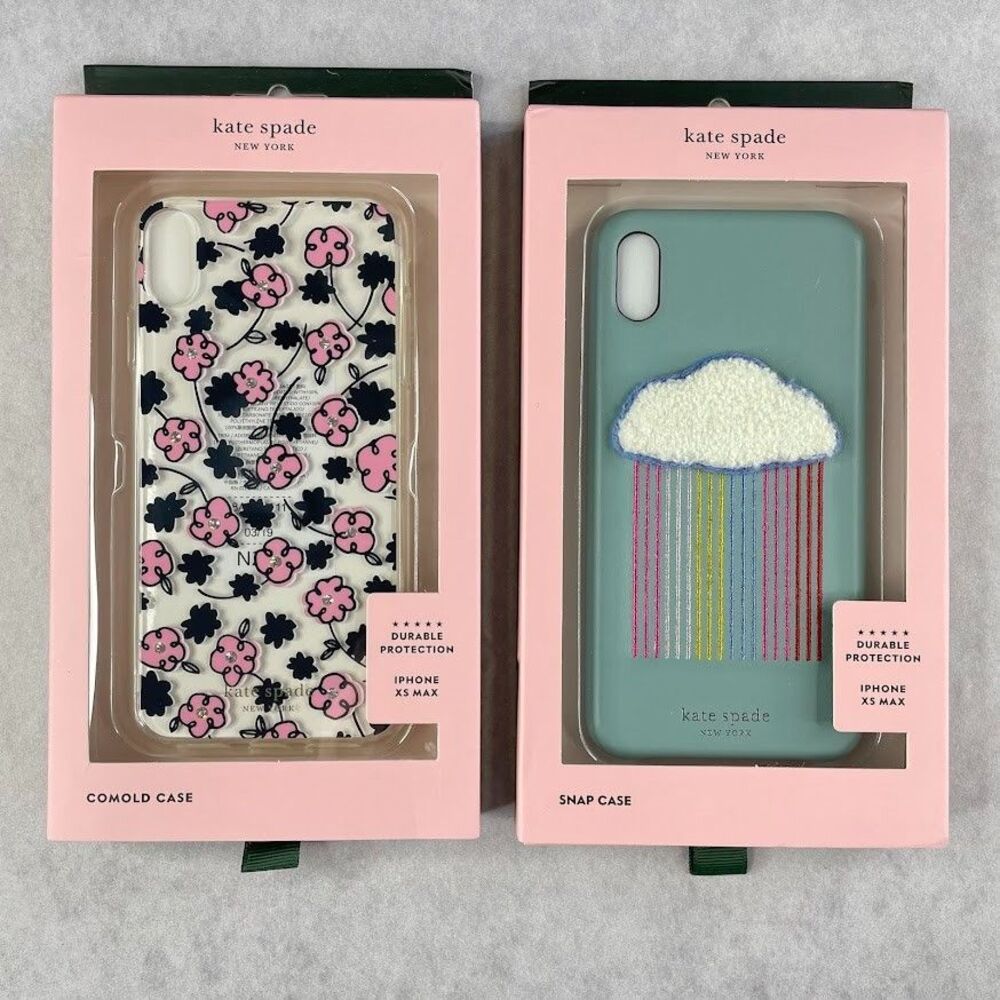 Kate Spade Phone Cases Jeweled Floradoddle + Rainbow Cloud for iPhone XS Max